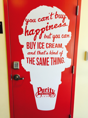 I wholeheartedly agree with this sign at Purity Ice Cream Shop in Ithaca, NY.