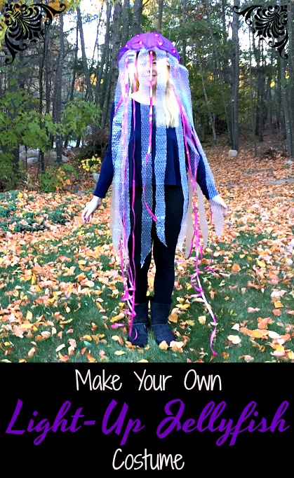 Looking for a unique and cute Halloween costume for yourself or a perfect family costume? Read on for instructions on how to make your own jellyfish costume. #costumes #halloweencrafts #hallloweencostumeideas #themidlifeperspective