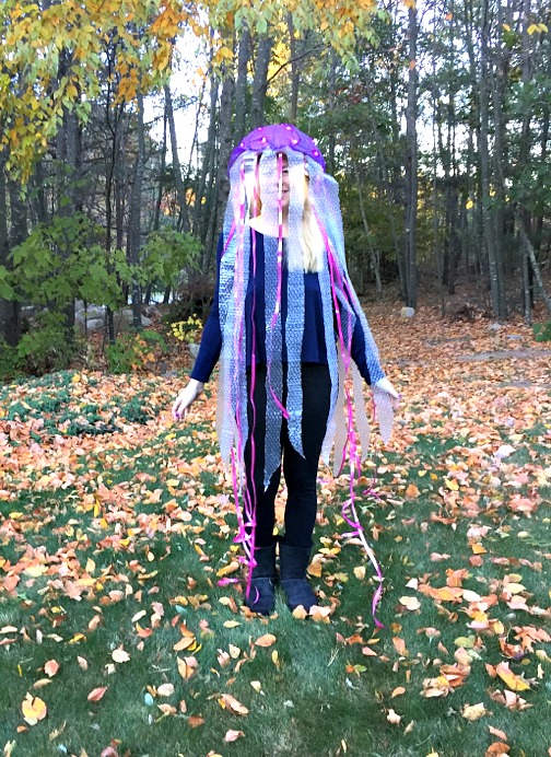 Read on for a homemade light-up jellyfish costume instructions. #halloweencostumeideas #themidlifeperspective