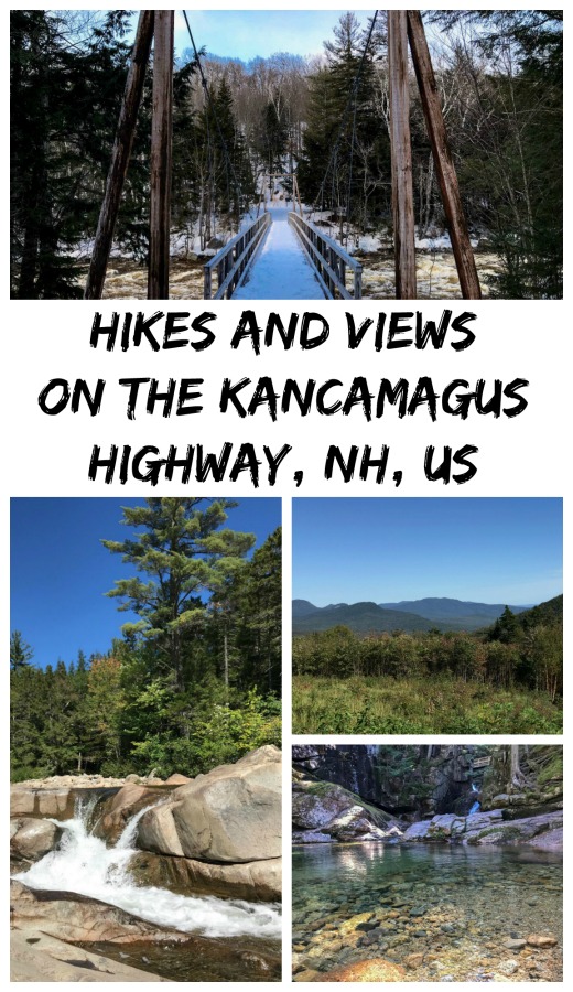 If you are visiting New Hampshire for skiing or leaf peeking, you will probably be near the Kancamagus, which connects Lincoln and Conway. It is the perfect place to see waterfalls and views. Read on for more information. #NewHampshire #hikeNewHampshire #foliageNH #NewHampshireWaterfalls