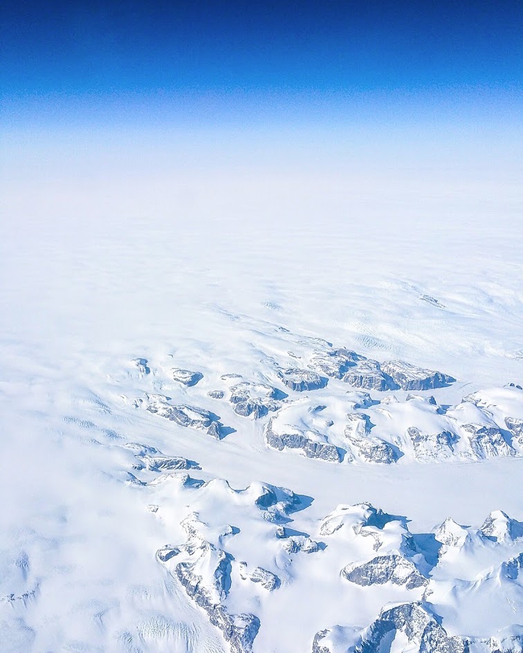 Greenland from 30,000 feet up. thedailyadventuresofme.com
