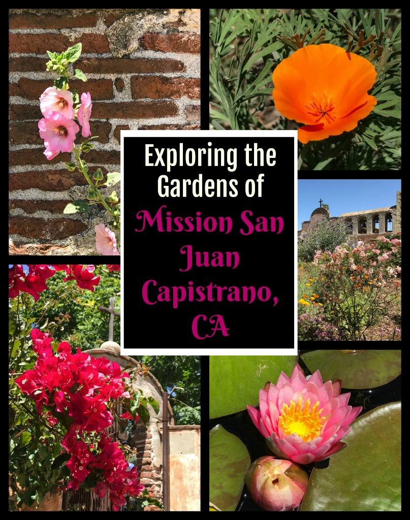 One of California's prettiest gardens to explore, the mission at San Juan Capistrano is also full of California history. Click through to read more.... #California #USHistory #gardens #flowers #spring