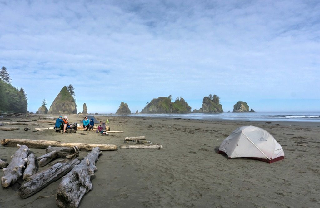 Camping on the beach in Olympic National Park, Washington