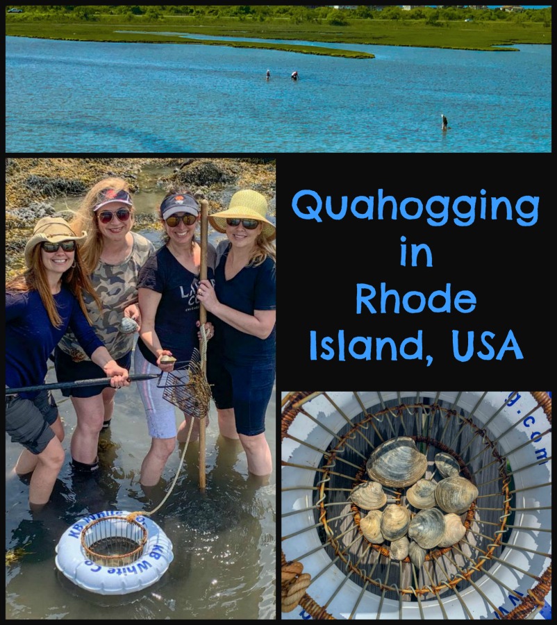Read on to learn how to clam for quahogs, hard-shelled clams in the shallow waters of Rhode Island. Take part in this classic Rhode Island activity. #RhodeIsland #thingstodoinRhodeIsland #clamming
