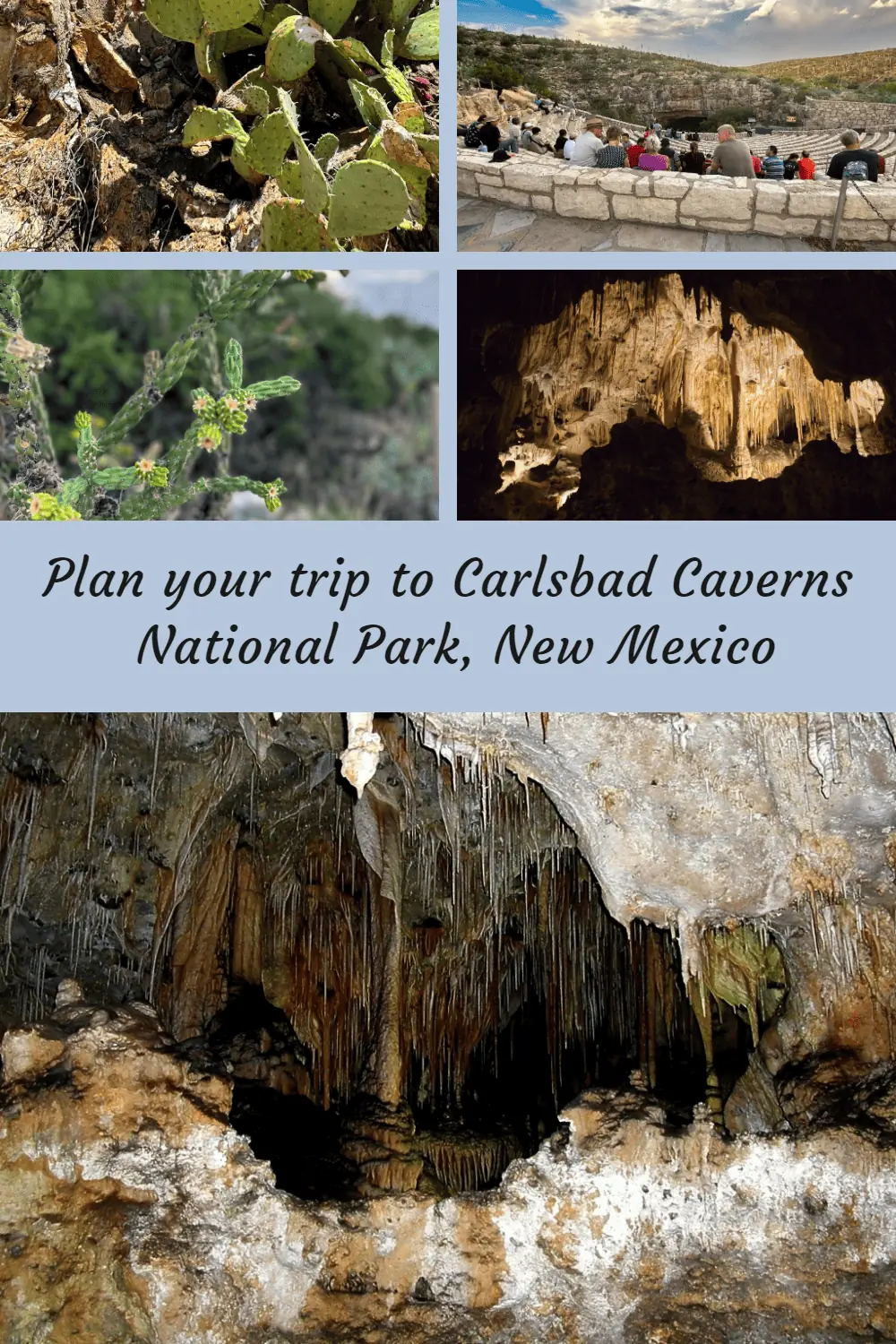 Hike, explore the largest single room cavern in the US and see bats fly into the night at Carlsbad Cavern National Park, New Mexico, USA. #caves #USroadtrip #USNationalParks